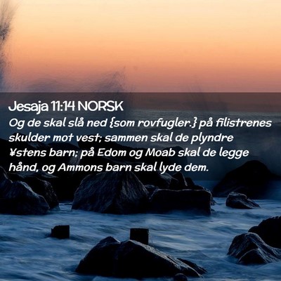 Picture 02 - Jesaja 11:14 NORSK - Og de skal slå ned {som rovfugler.} på - Bible Verse Picture