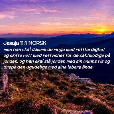 Picture 02 - Jesaja 11:4 NORSK - men han skal dømme de ringe med rettferdighet og - Bible Verse Picture