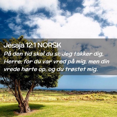 Picture 02 - Jesaja 12:1 NORSK - På den tid skal du si: Jeg takker dig, Herre; - Bible Verse Picture