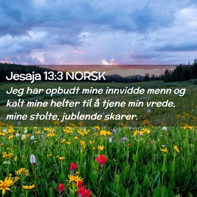 Picture 02 - Jesaja 13:3 NORSK - Jeg har opbudt mine innvidde menn og kalt mine - Bible Verse Picture
