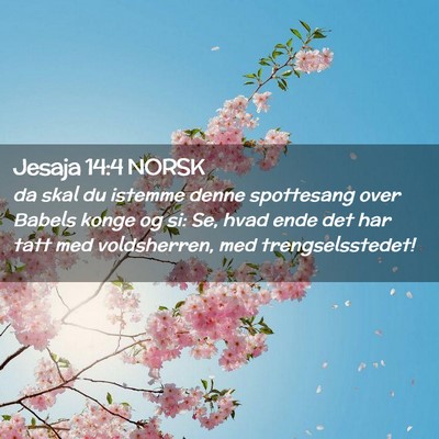 Picture 02 - Jesaja 14:4 NORSK - da skal du istemme denne spottesang over Babels - Bible Verse Picture