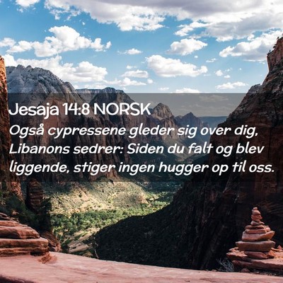 Picture 02 - Jesaja 14:8 NORSK - Også cypressene gleder sig over dig, Libanons - Bible Verse Picture