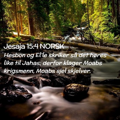 Picture 02 - Jesaja 15:4 NORSK - Hesbon og El'le skriker så det høres like til - Bible Verse Picture