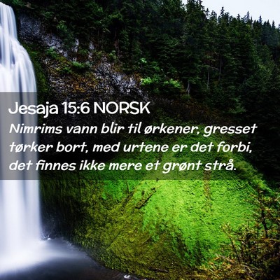 Picture 02 - Jesaja 15:6 NORSK - Nimrims vann blir til ørkener, gresset tørker - Bible Verse Picture