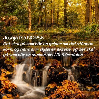 Picture 02 - Jesaja 17:5 NORSK - Det skal gå som når en griper om det stående - Bible Verse Picture