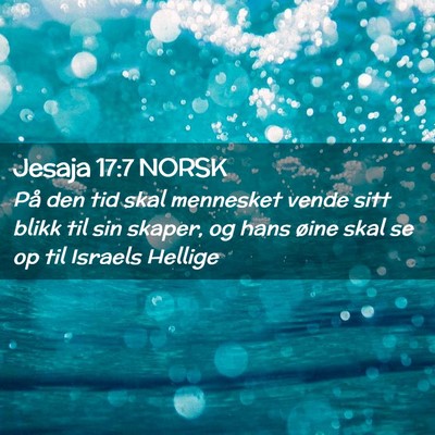 Picture 02 - Jesaja 17:7 NORSK - På den tid skal mennesket vende sitt blikk til - Bible Verse Picture
