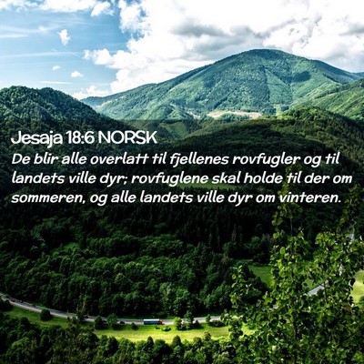 Picture 02 - Jesaja 18:6 NORSK - De blir alle overlatt til fjellenes rovfugler og - Bible Verse Picture