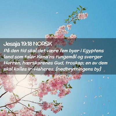 Picture 02 - Jesaja 19:18 NORSK - På den tid skal det være fem byer i Egyptens - Bible Verse Picture