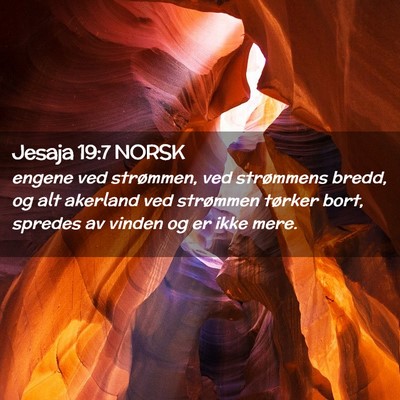 Picture 02 - Jesaja 19:7 NORSK - engene ved strømmen, ved strømmens bredd, og - Bible Verse Picture