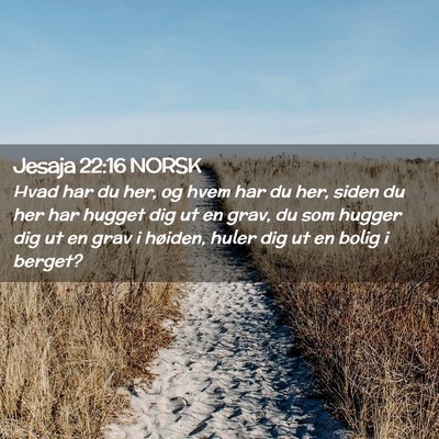 Picture 02 - Jesaja 22:16 NORSK - Hvad har du her, og hvem har du her, siden du her - Bible Verse Picture