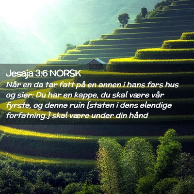 Picture 02 - Jesaja 3:6 NORSK - Når en da tar fatt på en annen i hans fars hus - Bible Verse Picture