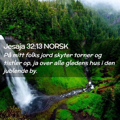 Picture 02 - Jesaja 32:13 NORSK - På mitt folks jord skyter torner og tistler op, - Bible Verse Picture