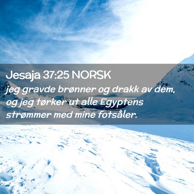Picture 02 - Jesaja 37:25 NORSK - jeg gravde brønner og drakk av dem, og jeg - Bible Verse Picture