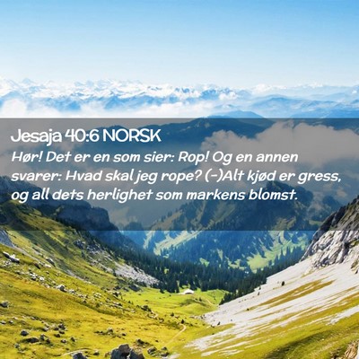 Picture 02 - Jesaja 40:6 NORSK - Hør! Det er en som sier: Rop! Og en annen - Bible Verse Picture