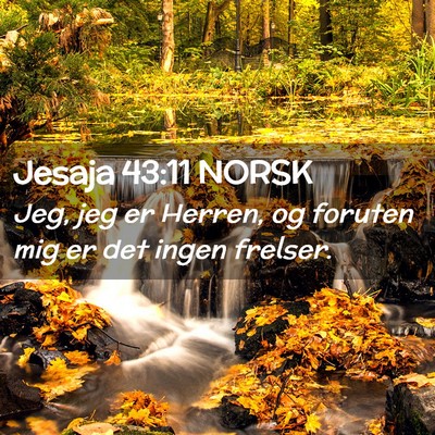 Picture 02 - Jesaja 43:11 NORSK - Jeg, jeg er Herren, og foruten mig er det ingen - Bible Verse Picture