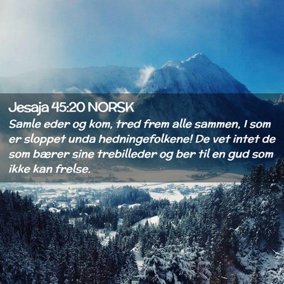 Picture 02 - Jesaja 45:20 NORSK - Samle eder og kom, tred frem alle sammen, I som - Bible Verse Picture