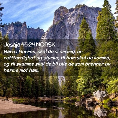 Picture 02 - Jesaja 45:24 NORSK - Bare i Herren, skal de si om mig, er - Bible Verse Picture