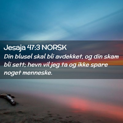 Picture 02 - Jesaja 47:3 NORSK - Din blusel skal bli avdekket, og din skam bli - Bible Verse Picture