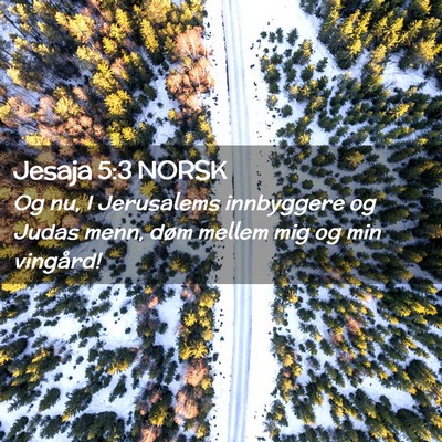 Picture 02 - Jesaja 5:3 NORSK - Og nu, I Jerusalems innbyggere og Judas menn, - Bible Verse Picture