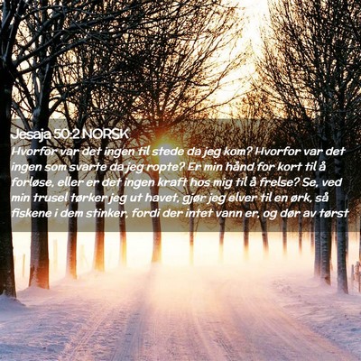 Picture 02 - Jesaja 50:2 NORSK - Hvorfor var det ingen til stede da jeg kom? - Bible Verse Picture