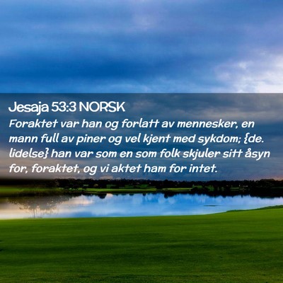 Picture 02 - Jesaja 53:3 NORSK - Foraktet var han og forlatt av mennesker, en mann - Bible Verse Picture
