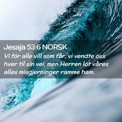 Picture 02 - Jesaja 53:6 NORSK - Vi fór alle vill som får, vi vendte oss hver - Bible Verse Picture