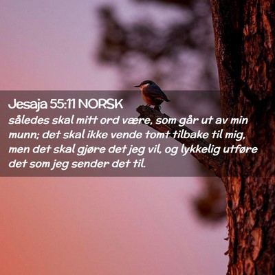 Picture 02 - Jesaja 55:11 NORSK - således skal mitt ord være, som går ut av min - Bible Verse Picture