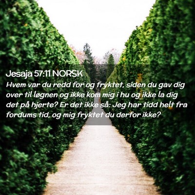 Picture 02 - Jesaja 57:11 NORSK - Hvem var du redd for og fryktet, siden du gav dig - Bible Verse Picture