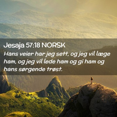 Picture 02 - Jesaja 57:18 NORSK - Hans veier har jeg sett, og jeg vil læge ham, og - Bible Verse Picture