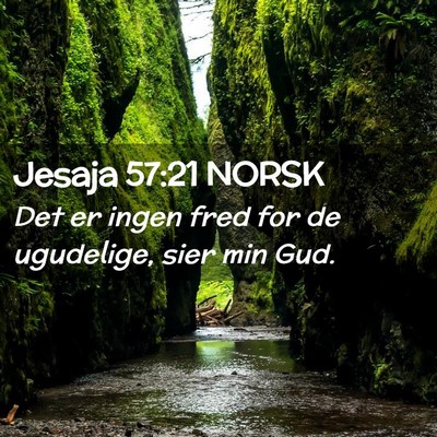 Picture 02 - Jesaja 57:21 NORSK - Det er ingen fred for de ugudelige, sier min - Bible Verse Picture