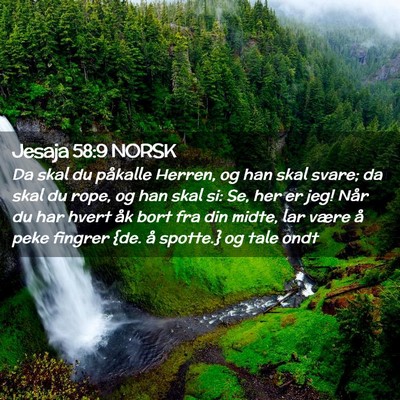 Picture 02 - Jesaja 58:9 NORSK - Da skal du påkalle Herren, og han skal svare; da - Bible Verse Picture