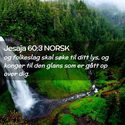 Picture 02 - Jesaja 60:3 NORSK - og folkeslag skal søke til ditt lys, og konger - Bible Verse Picture