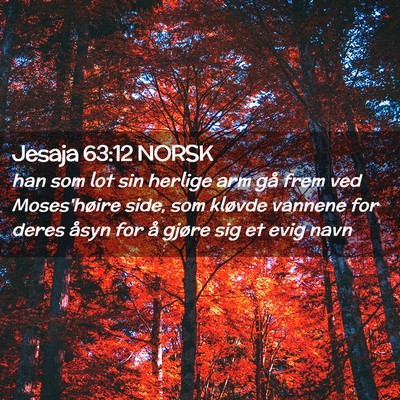 Picture 02 - Jesaja 63:12 NORSK - han som lot sin herlige arm gå frem ved - Bible Verse Picture