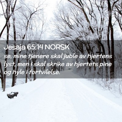 Picture 02 - Jesaja 65:14 NORSK - se, mine tjenere skal juble av hjertens lyst, men - Bible Verse Picture