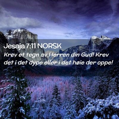 Picture 02 - Jesaja 7:11 NORSK - Krev et tegn av Herren din Gud! Krev det i det - Bible Verse Picture