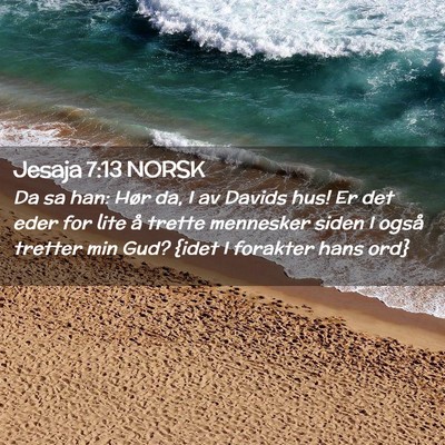 Picture 02 - Jesaja 7:13 NORSK - Da sa han: Hør da, I av Davids hus! Er det eder - Bible Verse Picture