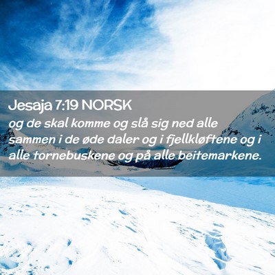 Picture 02 - Jesaja 7:19 NORSK - og de skal komme og slå sig ned alle sammen i de - Bible Verse Picture