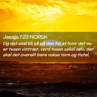 Picture 02 - Jesaja 7:23 NORSK - Og det skal bli så på den tid at hvor det nu er - Bible Verse Picture