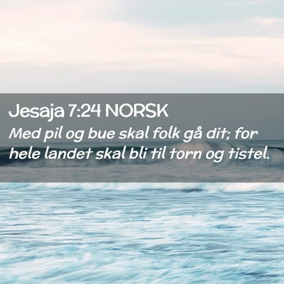 Picture 02 - Jesaja 7:24 NORSK - Med pil og bue skal folk gå dit; for hele landet - Bible Verse Picture