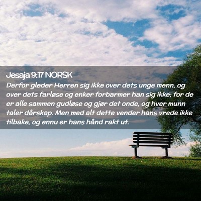 Picture 02 - Jesaja 9:17 NORSK - Derfor gleder Herren sig ikke over dets unge - Bible Verse Picture