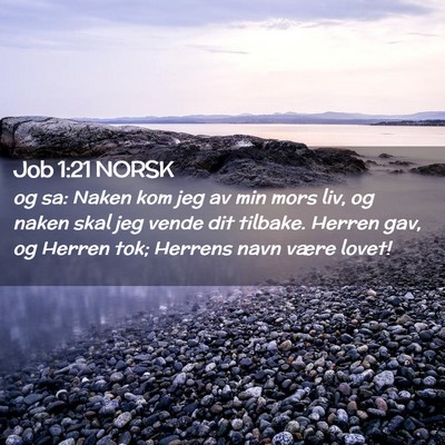 Picture 02 - Job 1:21 NORSK - og sa: Naken kom jeg av min mors liv, og naken - Bible Verse Picture