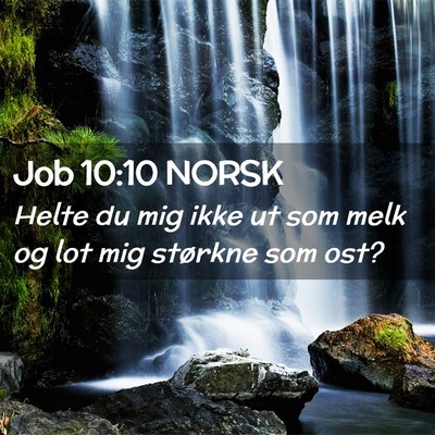 Picture 02 - Job 10:10 NORSK - Helte du mig ikke ut som melk og lot mig størkne - Bible Verse Picture
