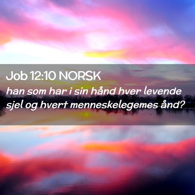 Picture 02 - Job 12:10 NORSK - han som har i sin hånd hver levende sjel og - Bible Verse Picture