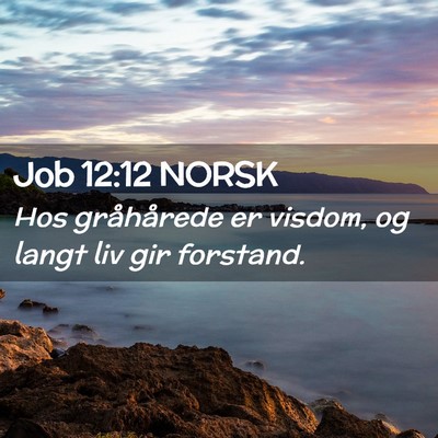 Picture 02 - Job 12:12 NORSK - Hos gråhårede er visdom, og langt liv gir - Bible Verse Picture