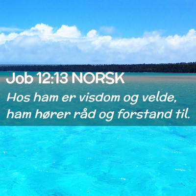 Picture 02 - Job 12:13 NORSK - Hos ham er visdom og velde, ham hører råd og - Bible Verse Picture