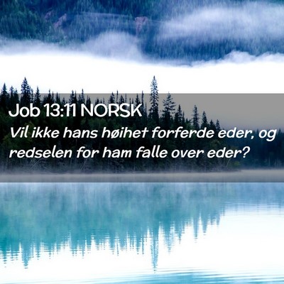 Picture 02 - Job 13:11 NORSK - Vil ikke hans høihet forferde eder, og redselen - Bible Verse Picture