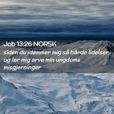 Picture 02 - Job 13:26 NORSK - siden du idømmer mig så hårde lidelser og lar - Bible Verse Picture