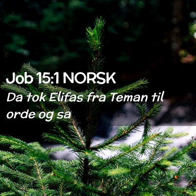 Picture 02 - Job 15:1 NORSK - Da tok Elifas fra Teman til orde og - Bible Verse Picture