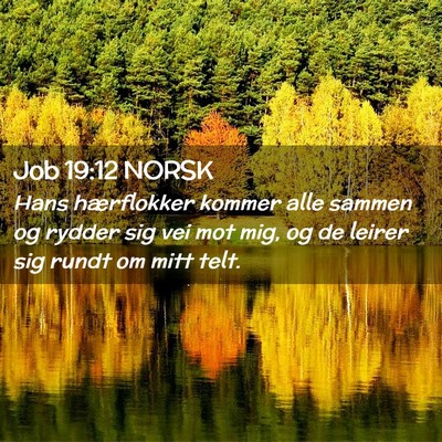 Picture 02 - Job 19:12 NORSK - Hans hærflokker kommer alle sammen og rydder sig - Bible Verse Picture