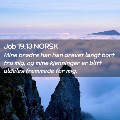 Picture 02 - Job 19:13 NORSK - Mine brødre har han drevet langt bort fra mig, - Bible Verse Picture